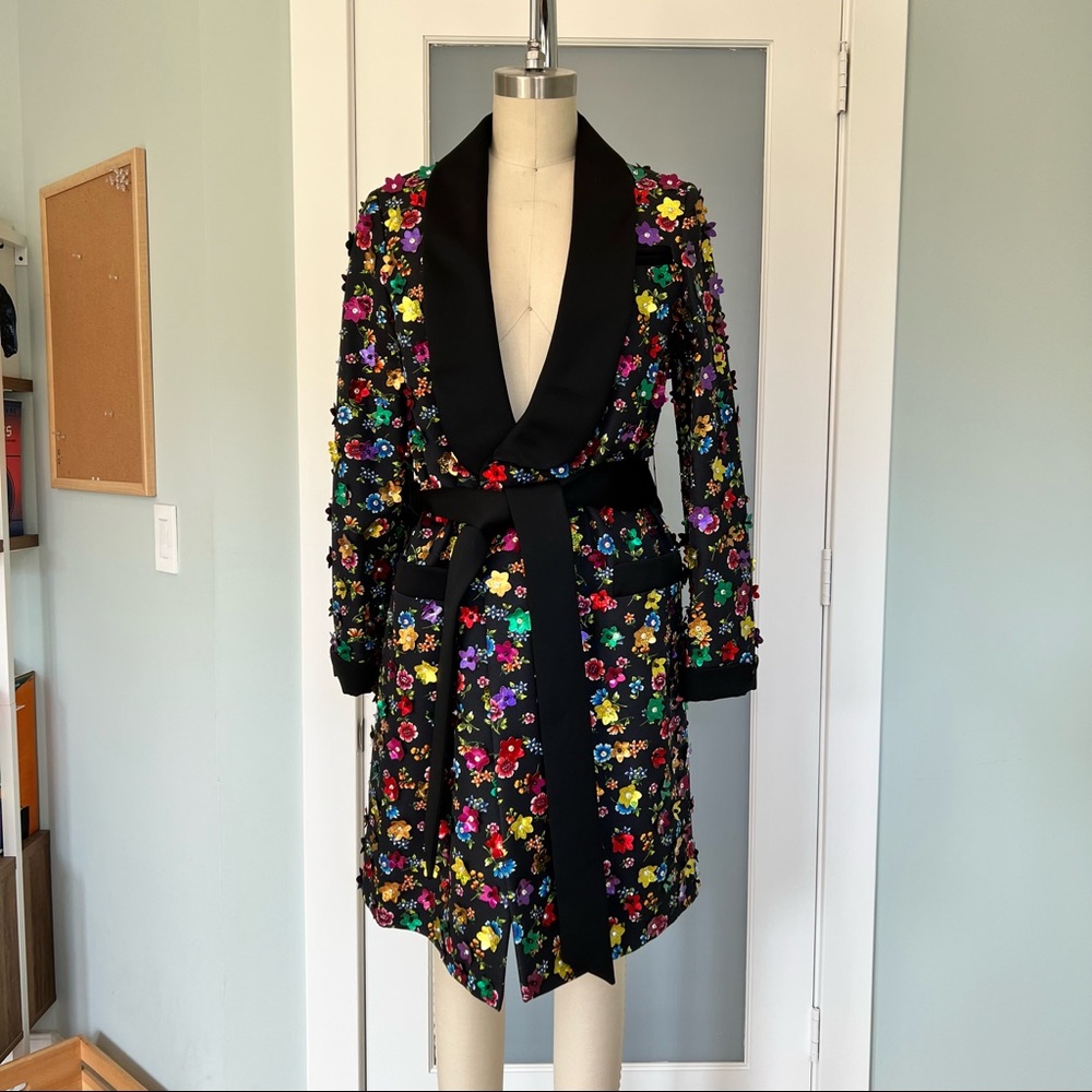 Moschino Couture Floral Embroidered Smoking Jacket